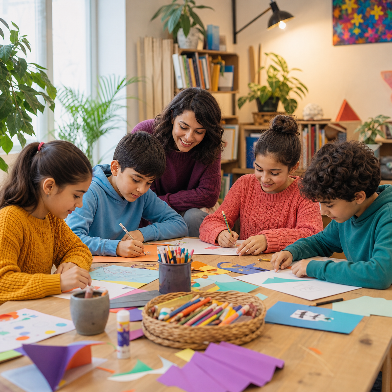 Sinemart Kids'te birlikte sanat üreten çocuklar